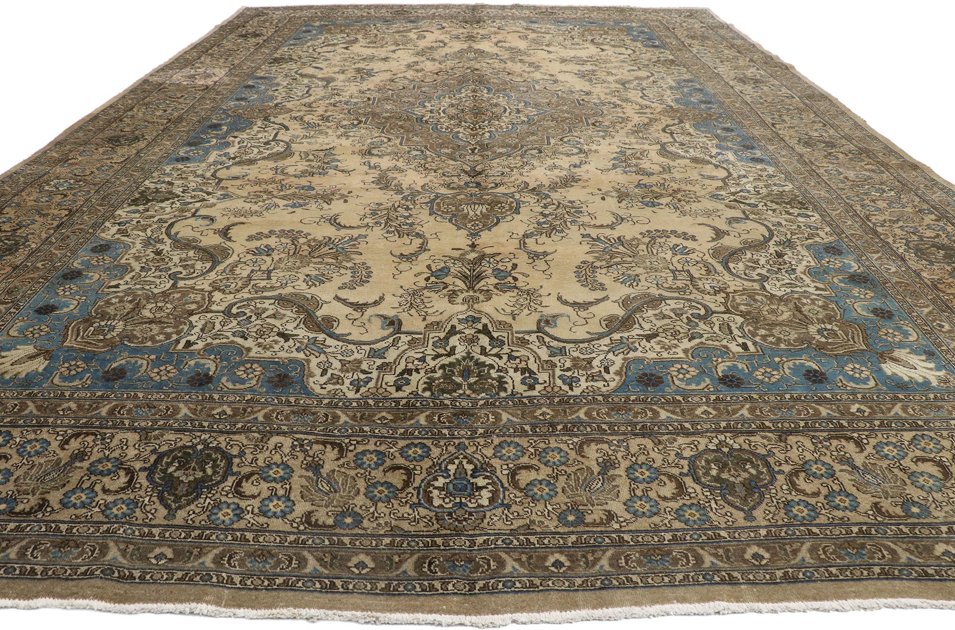 12 x 19 Antique Persian Tabriz Rug 78090