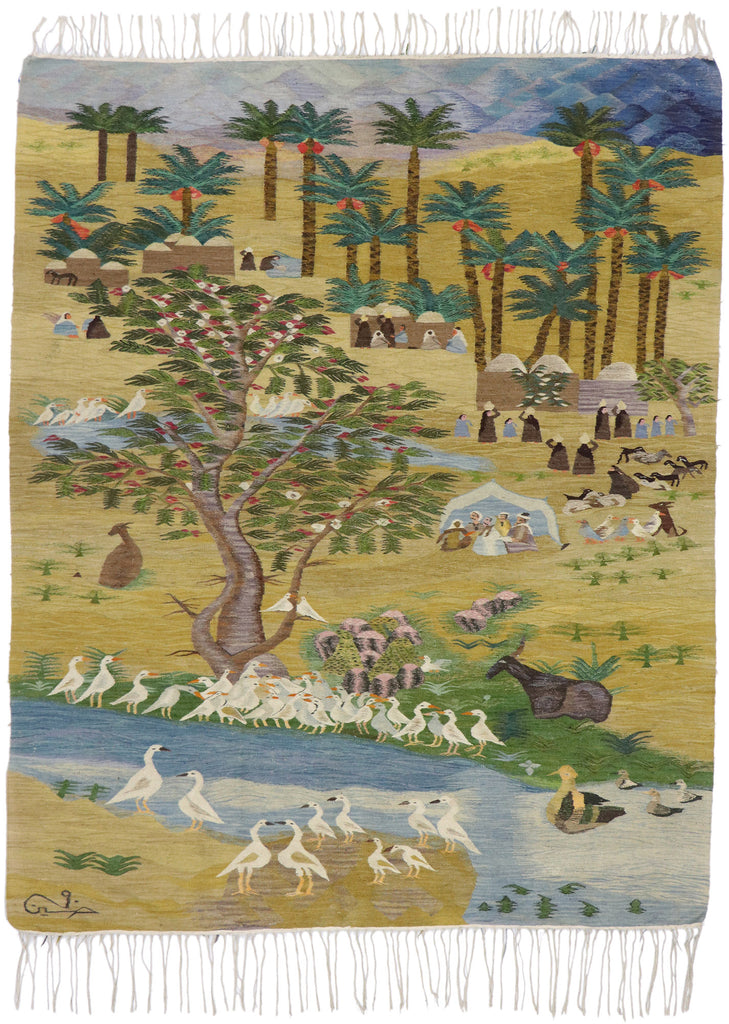 6 x 8 Vintage Egyptian Ramses Wissa Wassef Tapestry 78103