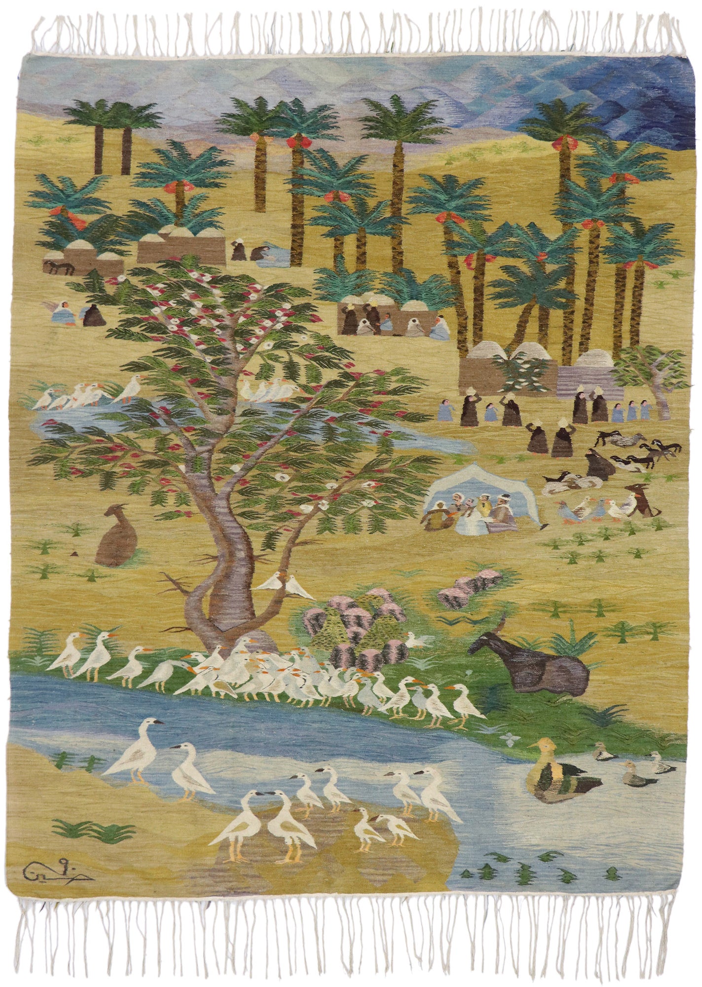 6 x 8 Vintage Egyptian Ramses Wissa Wassef Tapestry 78103