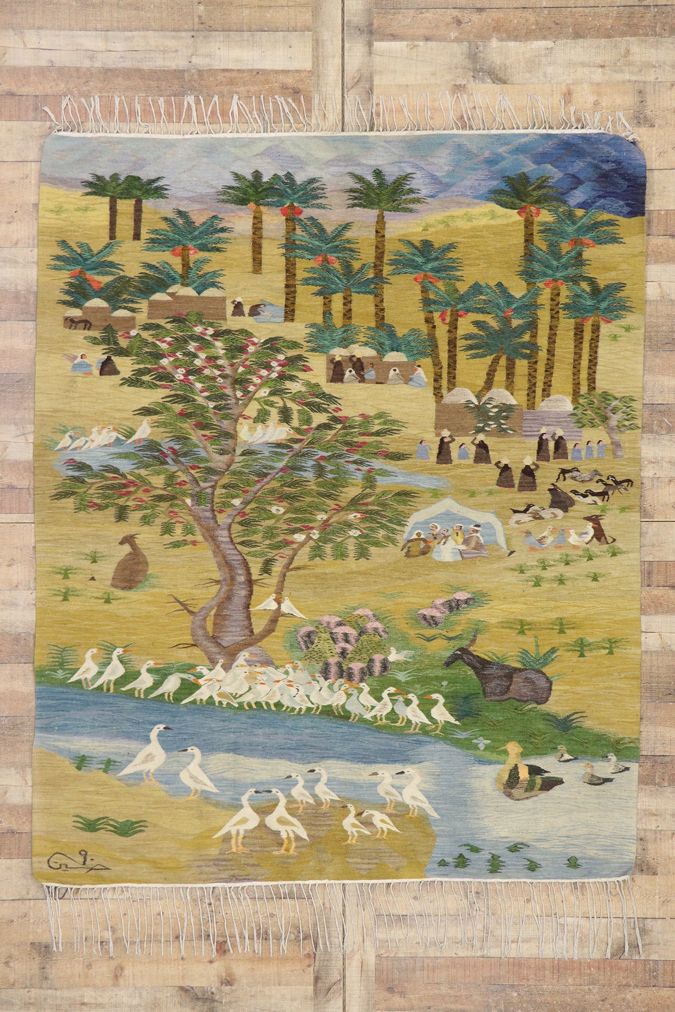 6 x 8 Vintage Egyptian Ramses Wissa Wassef Tapestry 78103