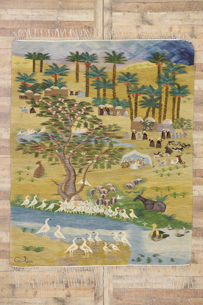 6 x 8 Vintage Egyptian Ramses Wissa Wassef Tapestry 78103