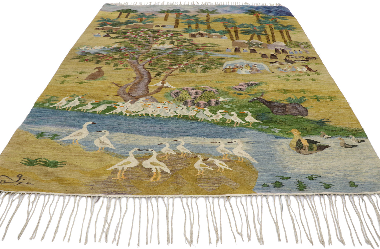 6 x 8 Vintage Egyptian Ramses Wissa Wassef Tapestry 78103
