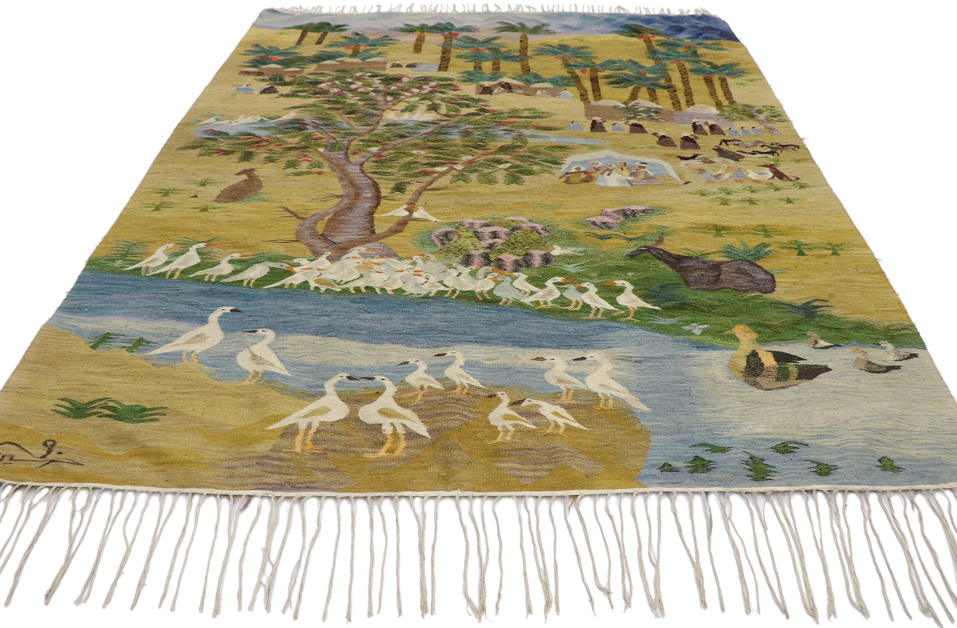6 x 8 Vintage Egyptian Ramses Wissa Wassef Tapestry 78103