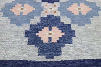 6 x 8 Vintage Blue Swedish Rollakan Rug 78107