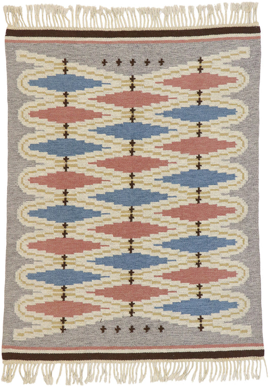 5 x 6 Vintage Swedish Rollakan Rug 78108