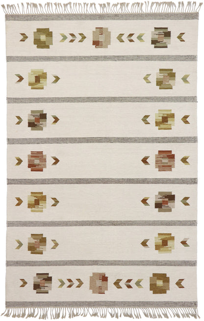 7 x 10 Vintage Neutral Swedish Rollakan Rug 78112