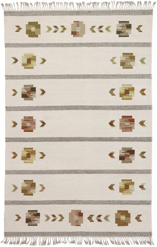 7 x 10 Vintage Neutral Swedish Rollakan Rug 78112