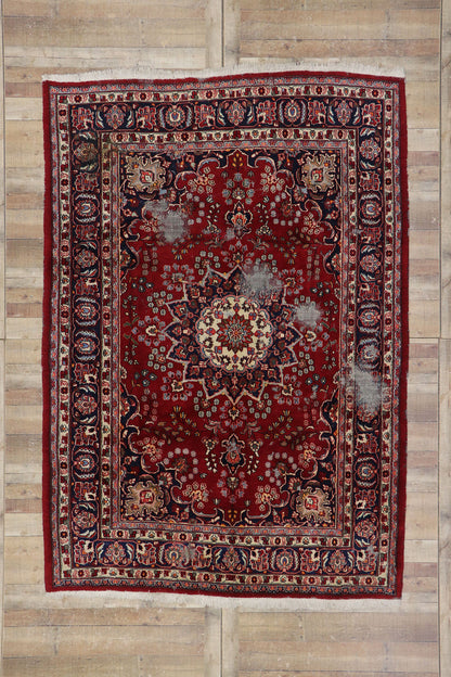 7 x 10 Vintage Persian Mashhad Rug 78117