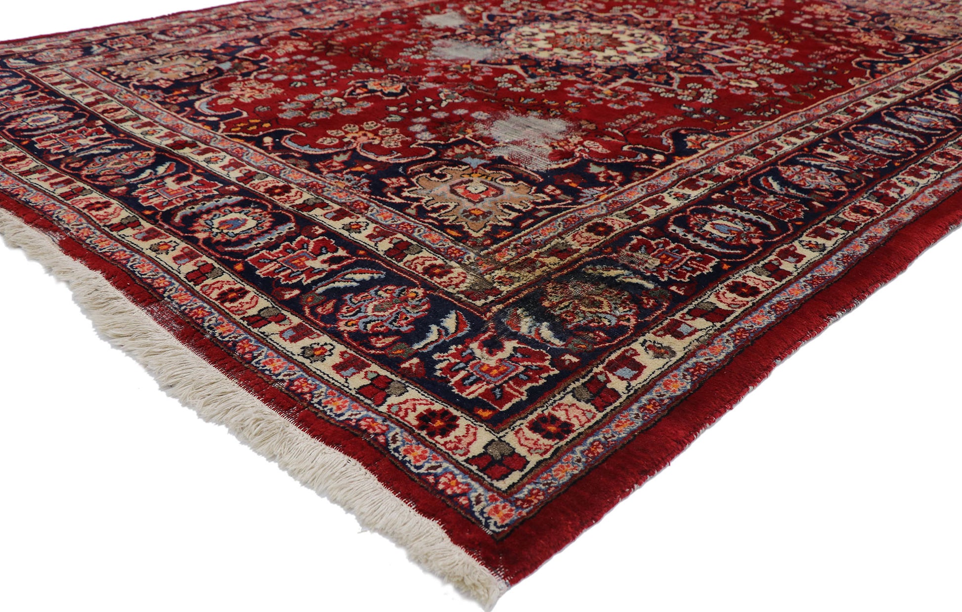 7 x 10 Vintage Persian Mashhad Rug 78117