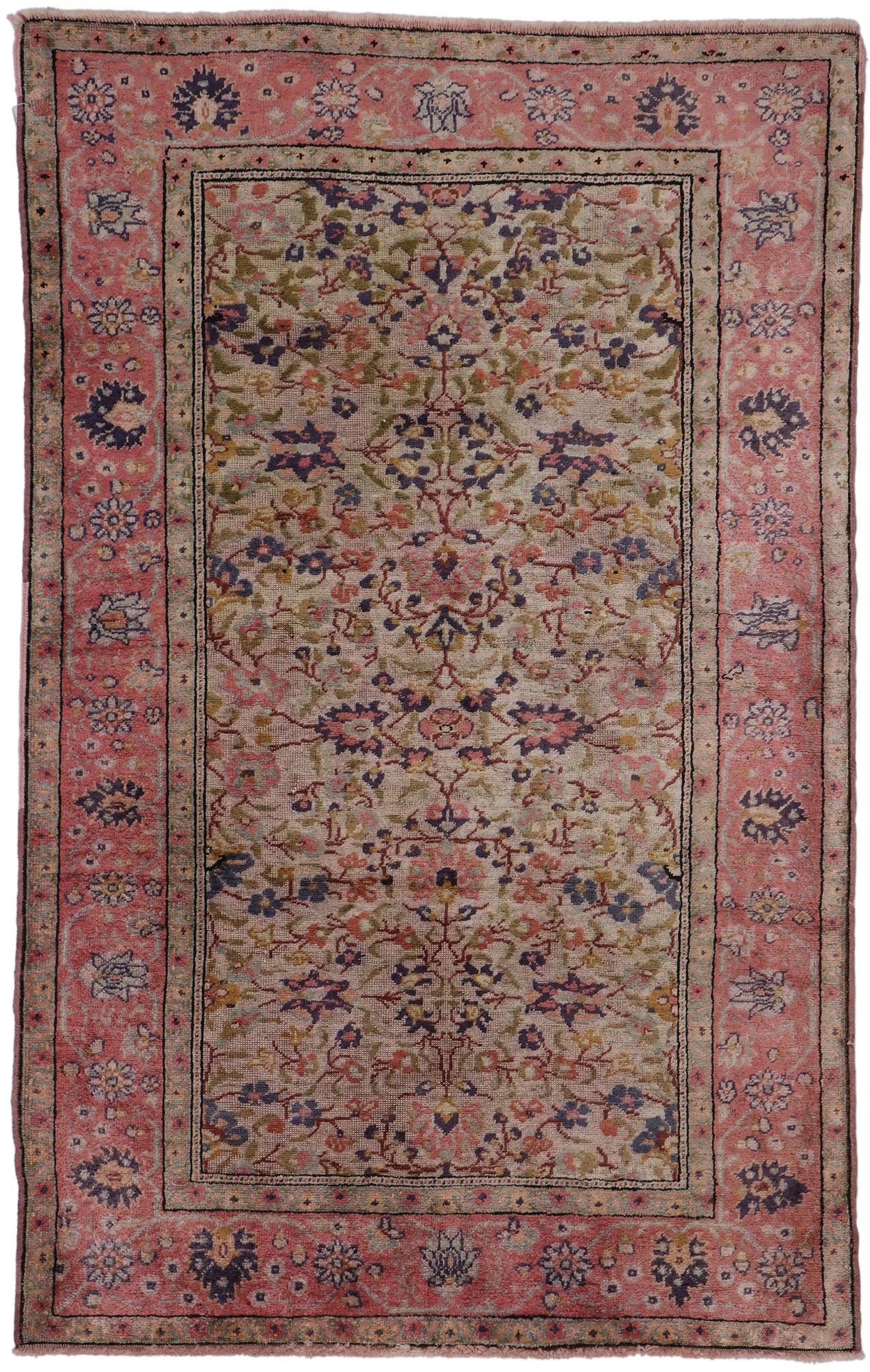 3 x 4 Vintage Persian Souf Kashan Rug 78120