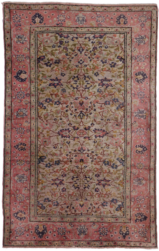 3 x 4 Vintage Persian Souf Kashan Rug 78120