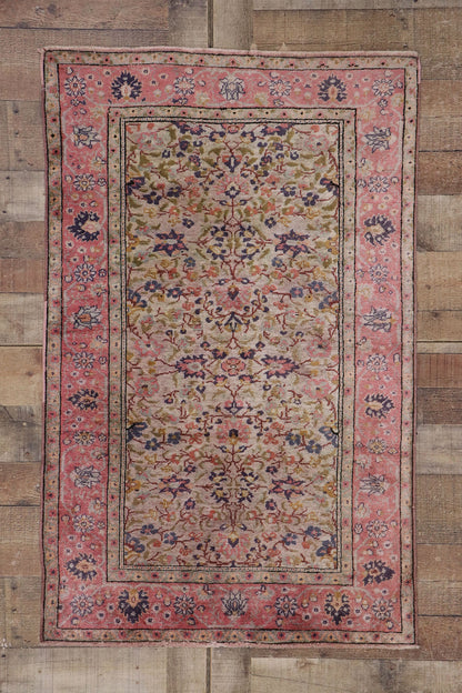 3 x 4 Vintage Persian Souf Kashan Rug 78120
