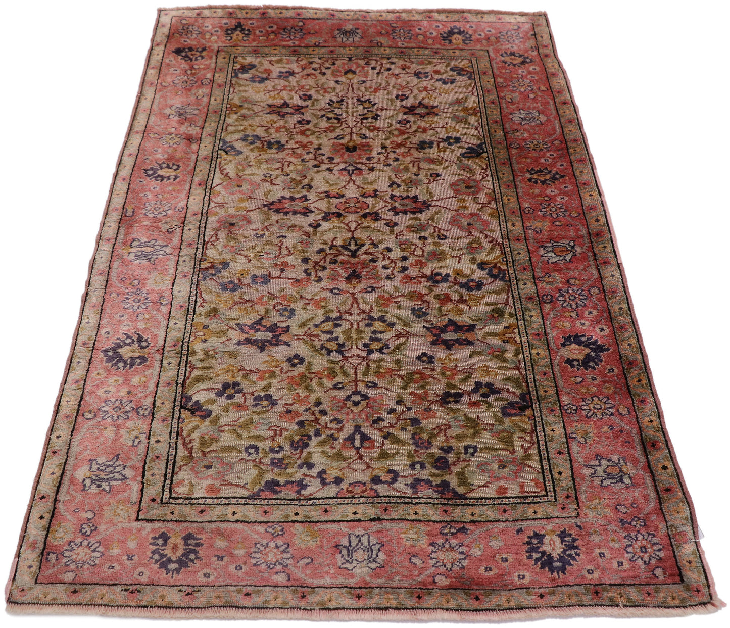 3 x 4 Vintage Persian Souf Kashan Rug 78120