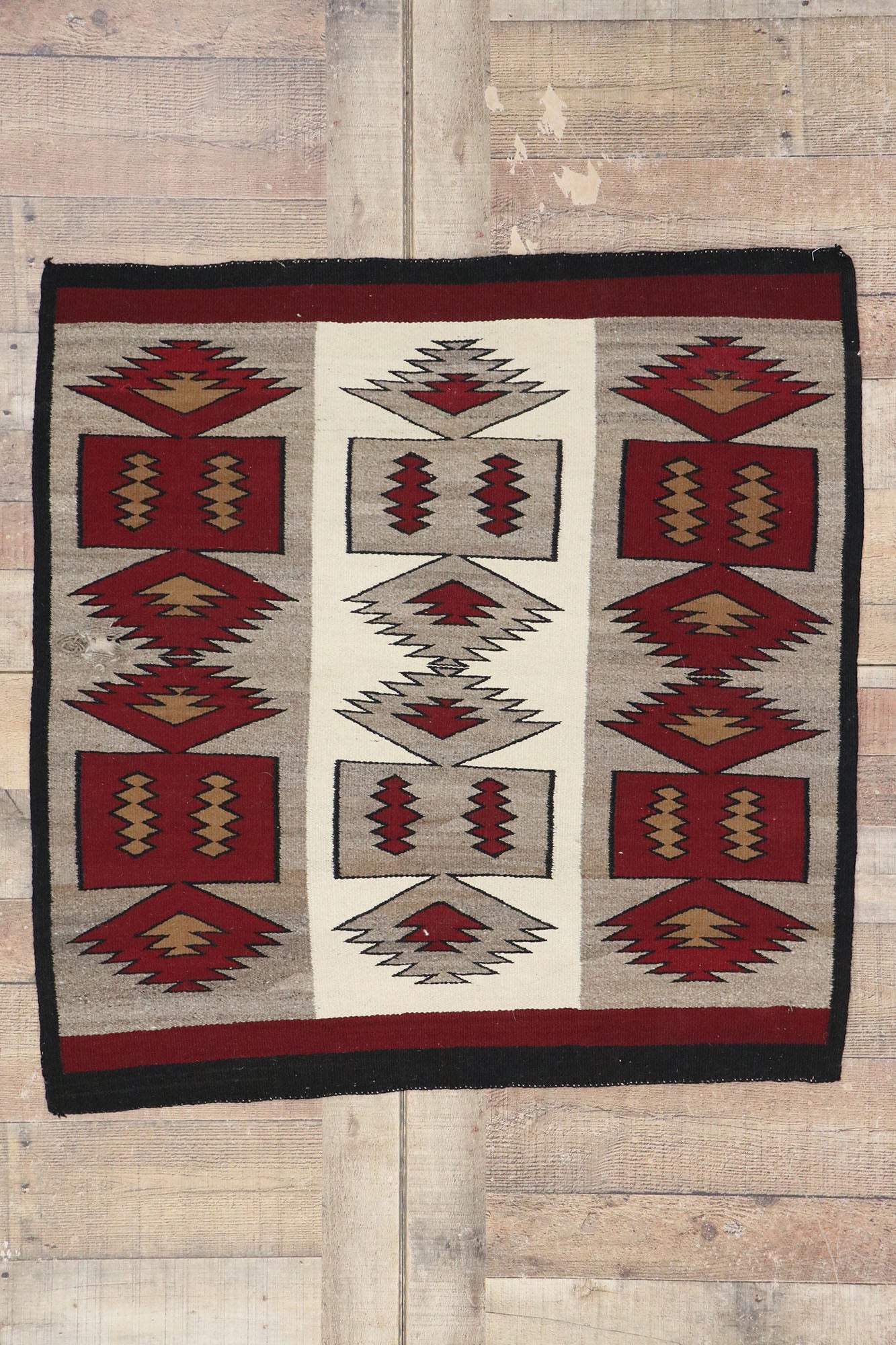 3 x 3 Vintage Navajo Blanket Rug 78134