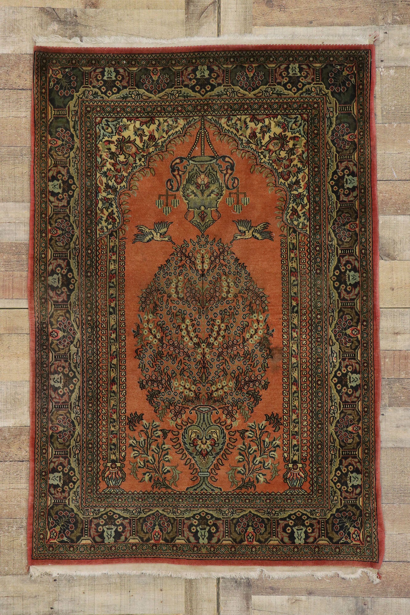 3 x 5 Antique Orange Persian Bijar Rug 78145