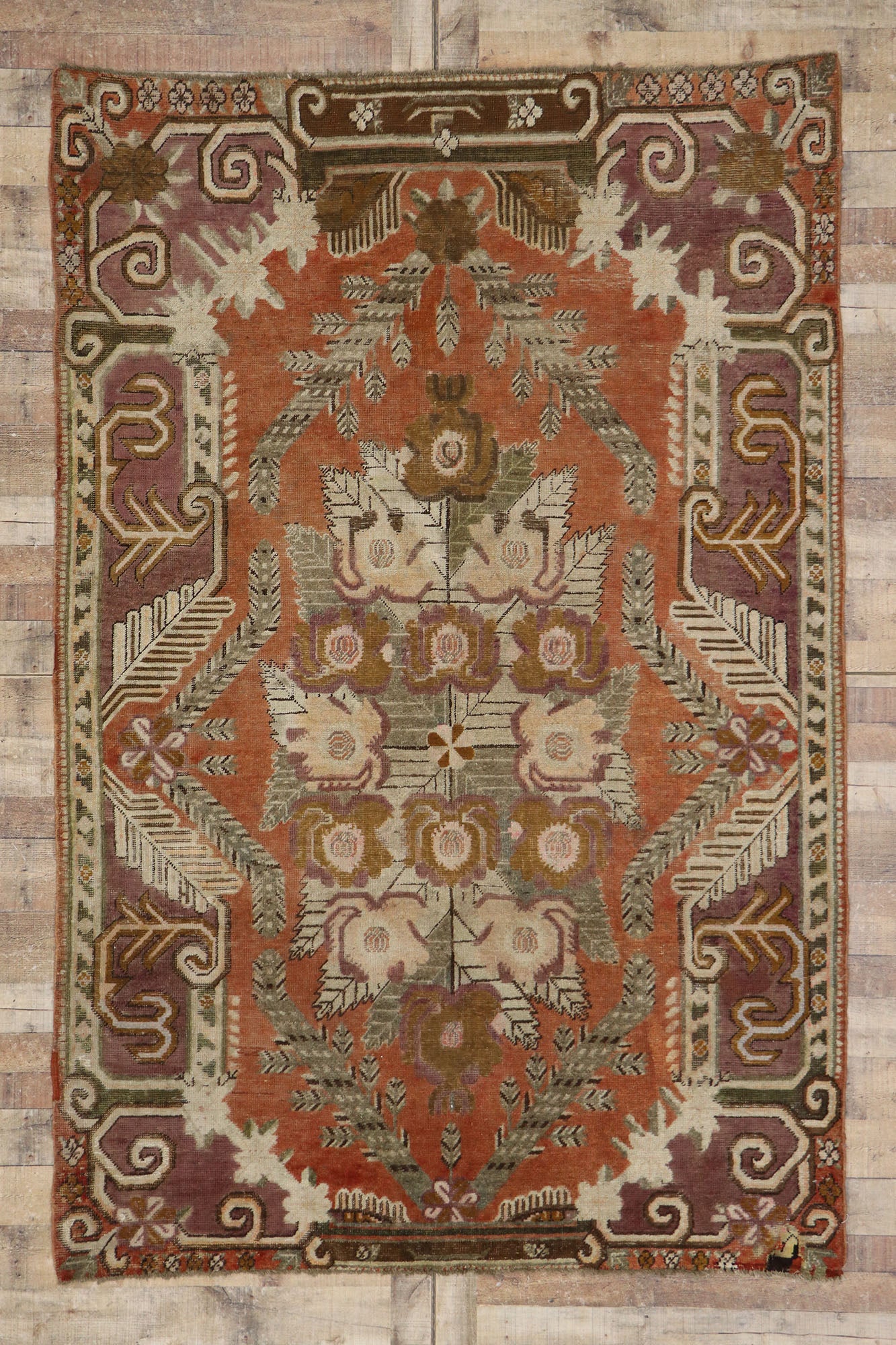 6 x 9 Antique Persian Khotan Rug 78149