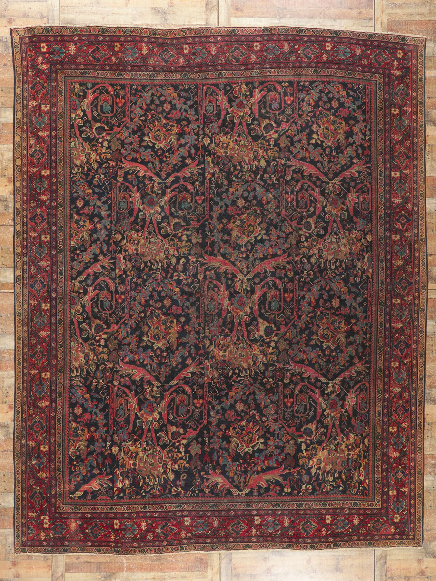 11 x 13 Antique Persian Mahal Rug 78156