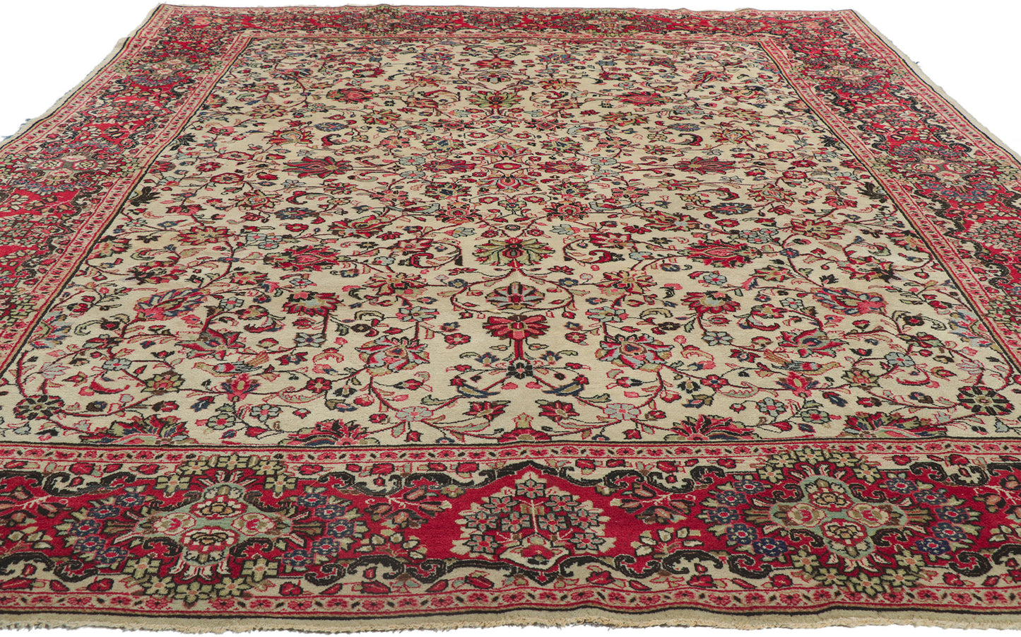 9 x 12 Vintage Persian Sarouk Rug 78163