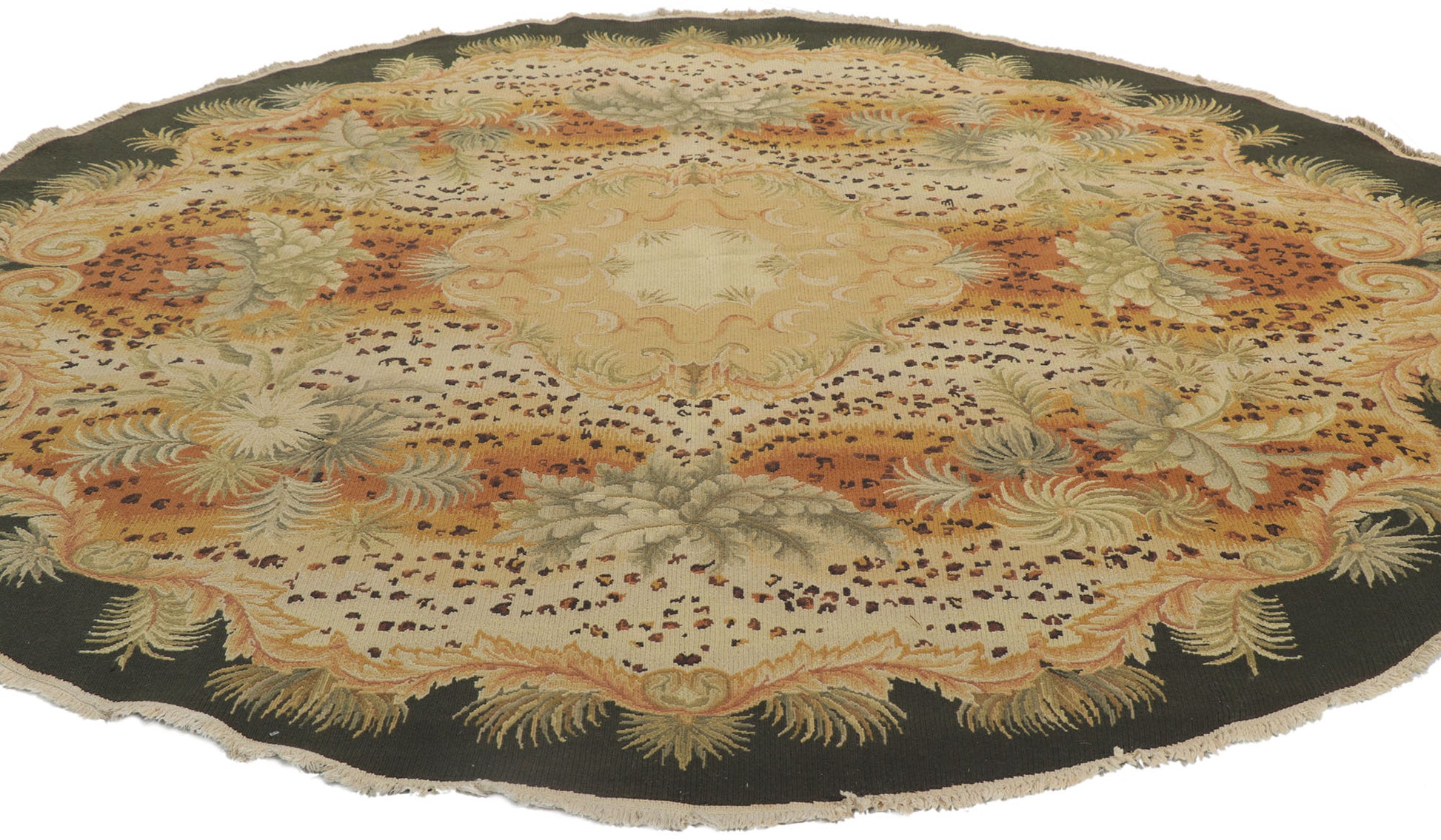 8 x 8 Vintage Indian Chain Stitch Rug 78164