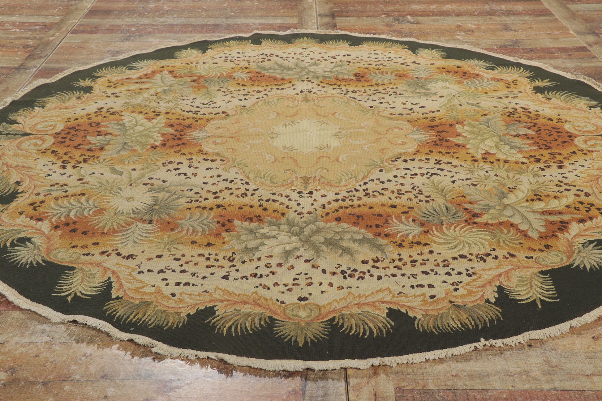 8 x 8 Vintage Indian Chain Stitch Rug 78164