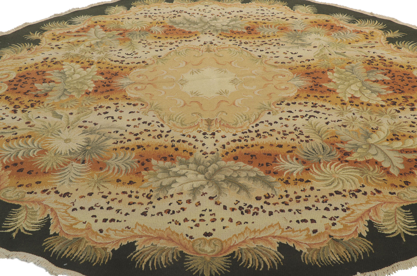 8 x 8 Vintage Indian Chain Stitch Rug 78164