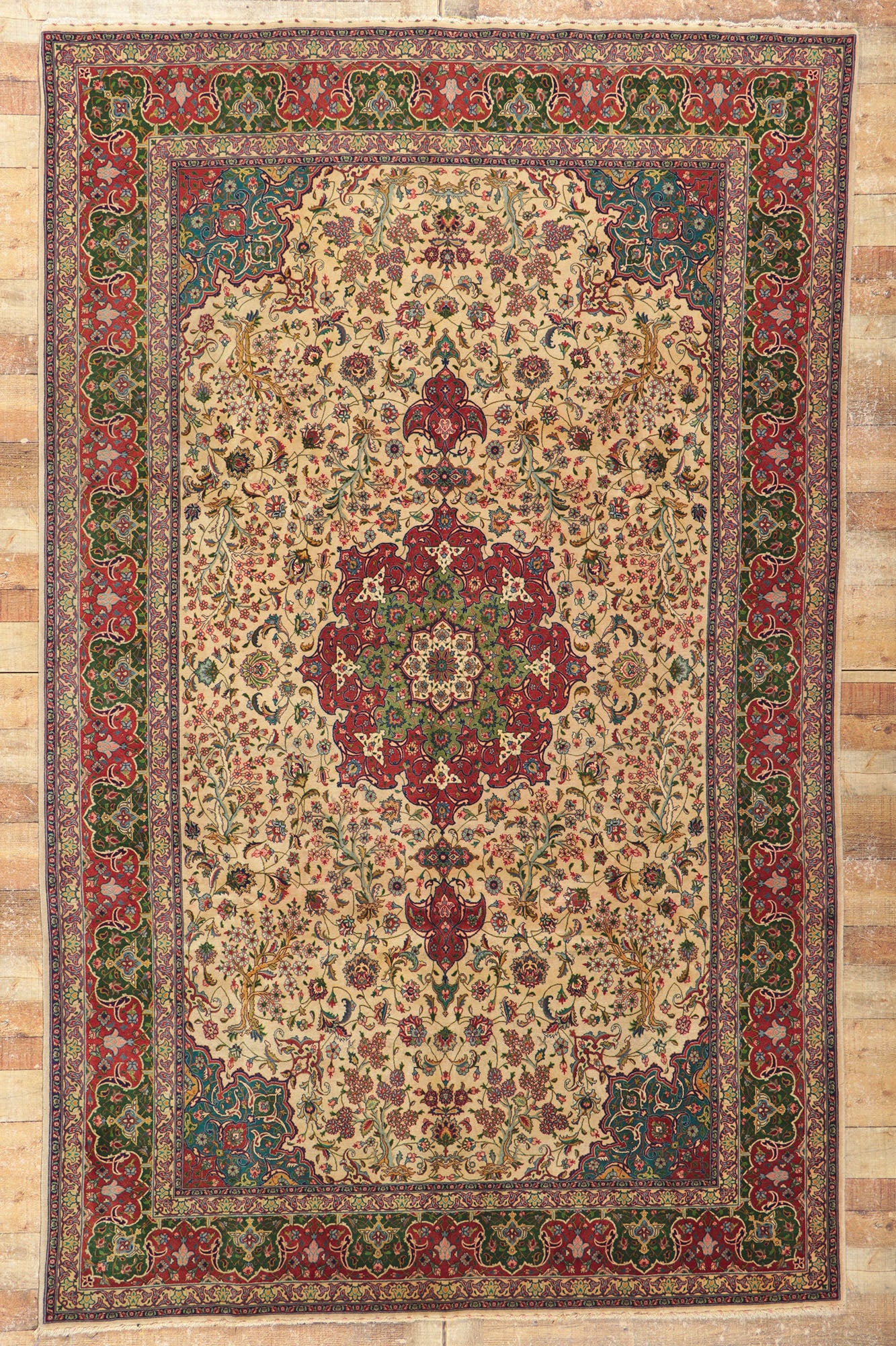 7 x 10 Vintage Persian Tabriz Rug 78170