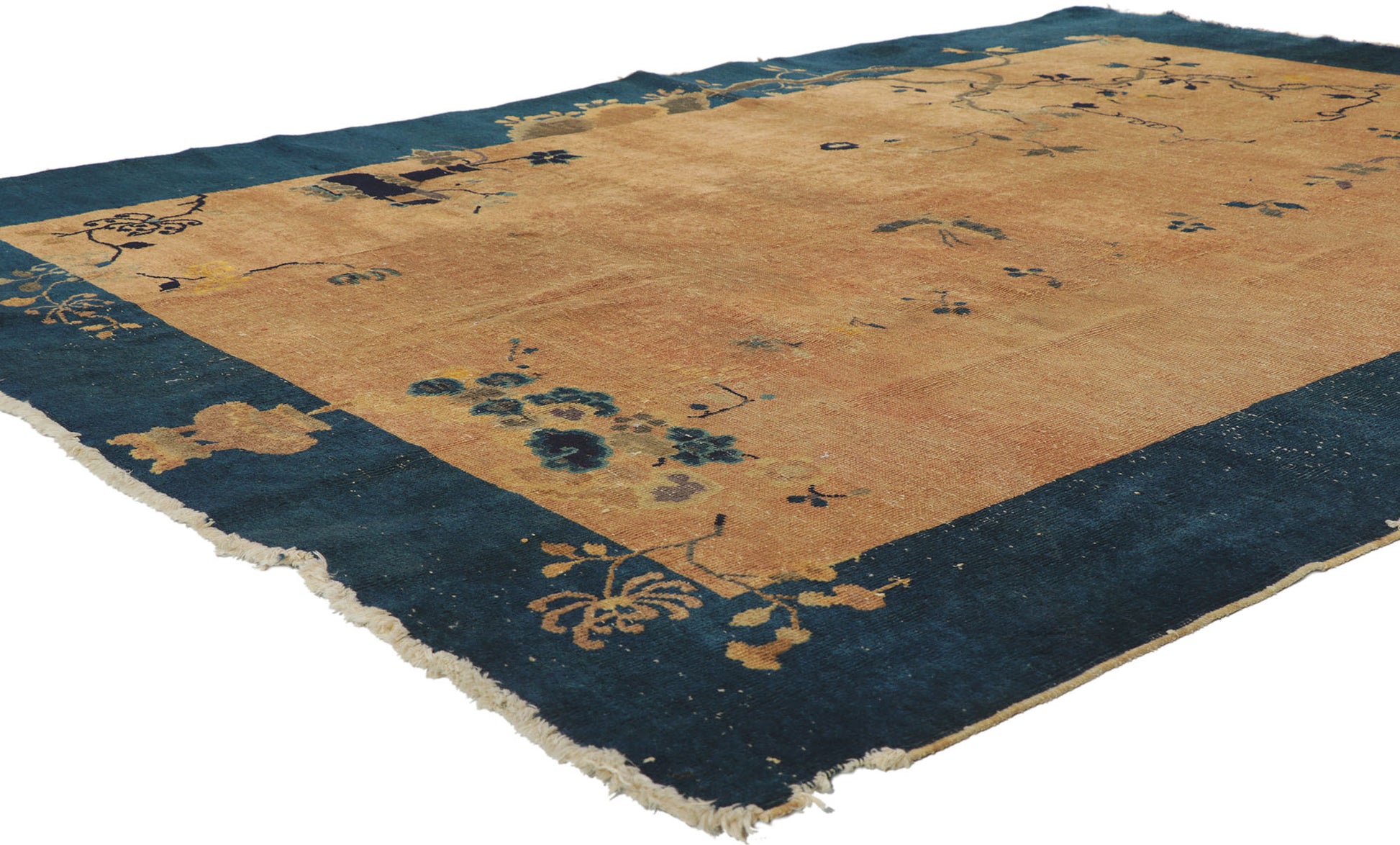 6 x 8 Antique-Worn Chinese Peking Rug 78173