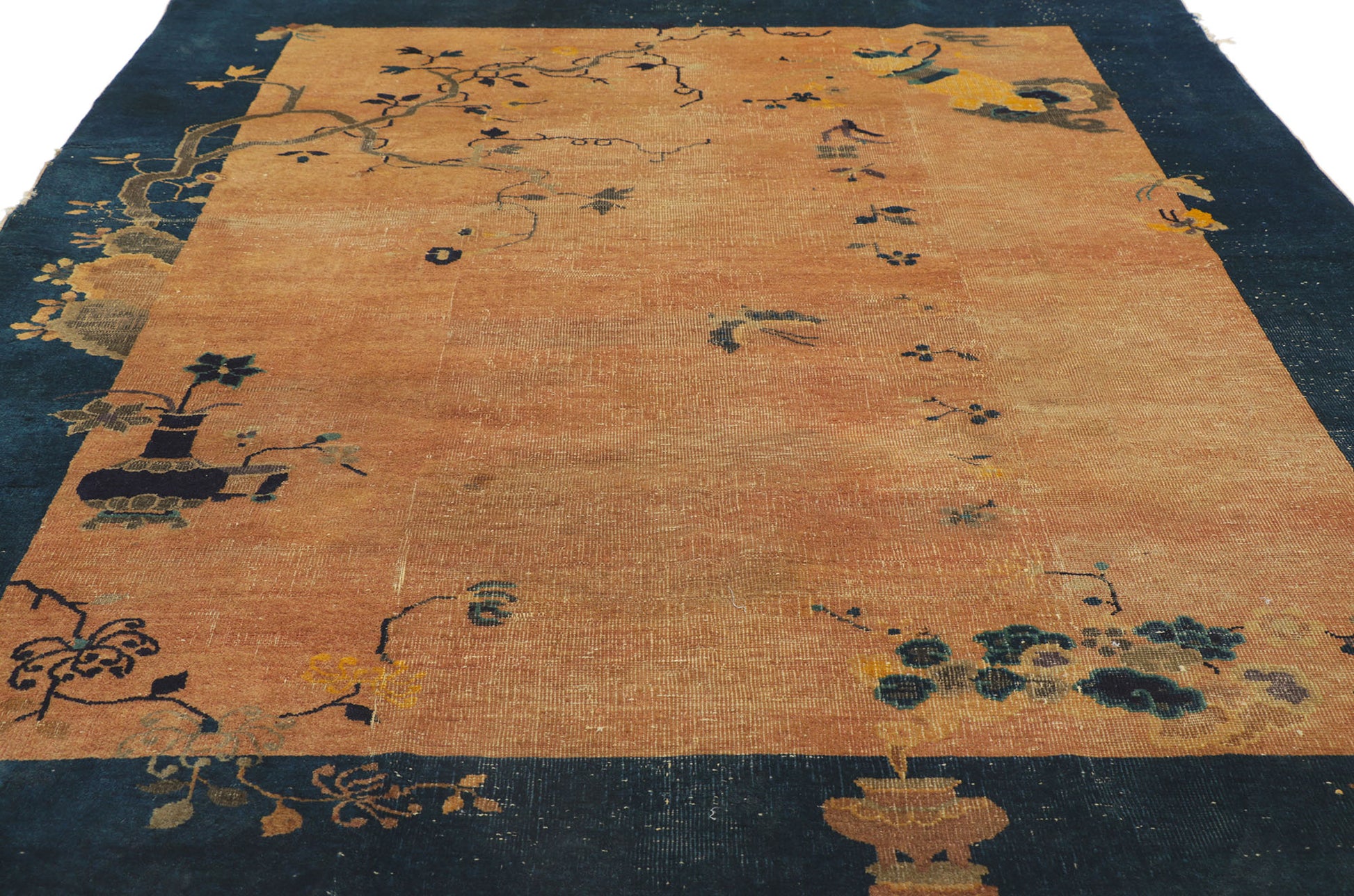 6 x 8 Antique-Worn Chinese Peking Rug 78173