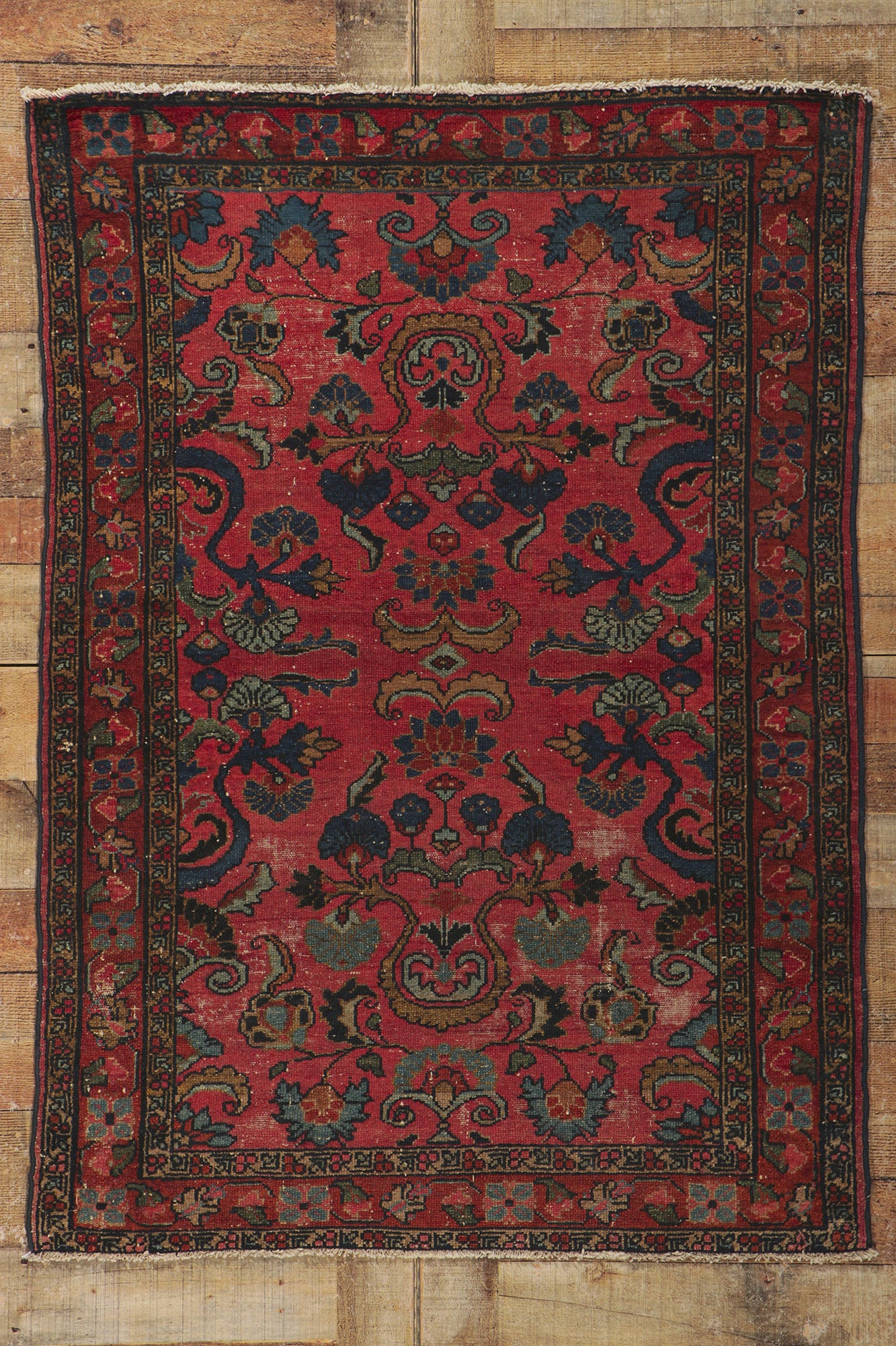 3 x 5 Antique-Worn Persian Lilihan Rug 78178