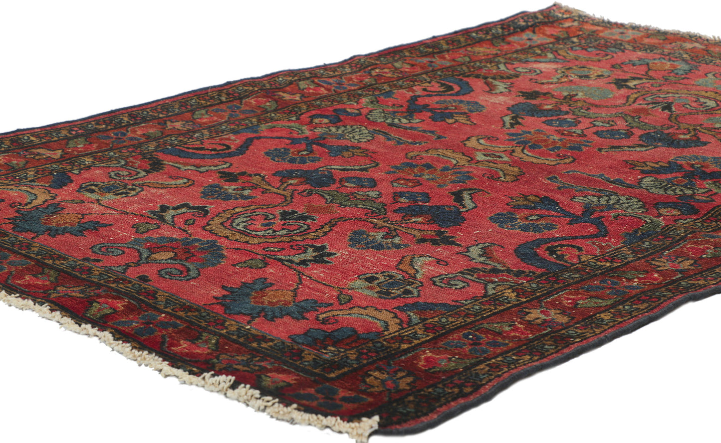 3 x 5 Antique-Worn Persian Lilihan Rug 78178