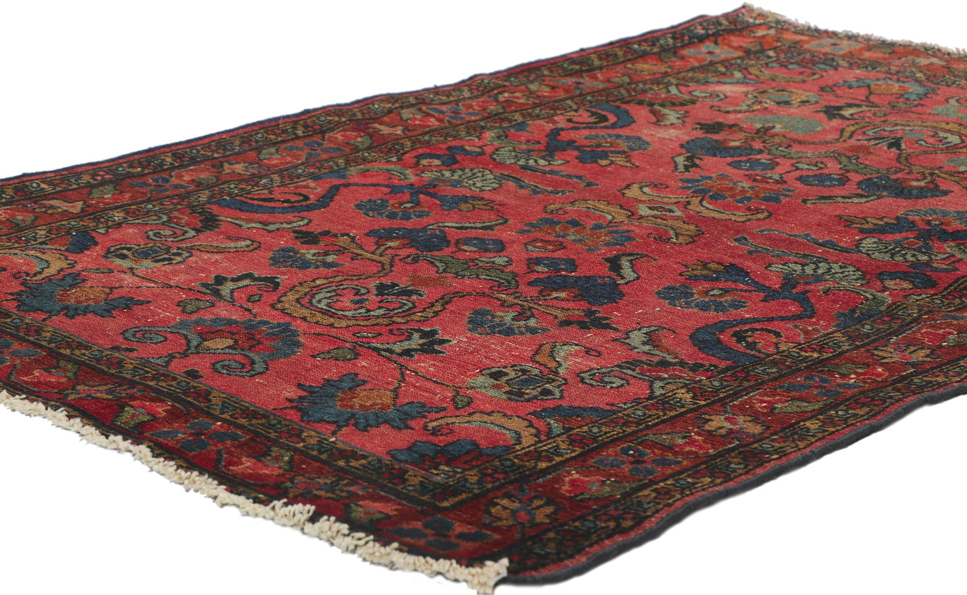 3 x 5 Antique-Worn Persian Lilihan Rug 78178