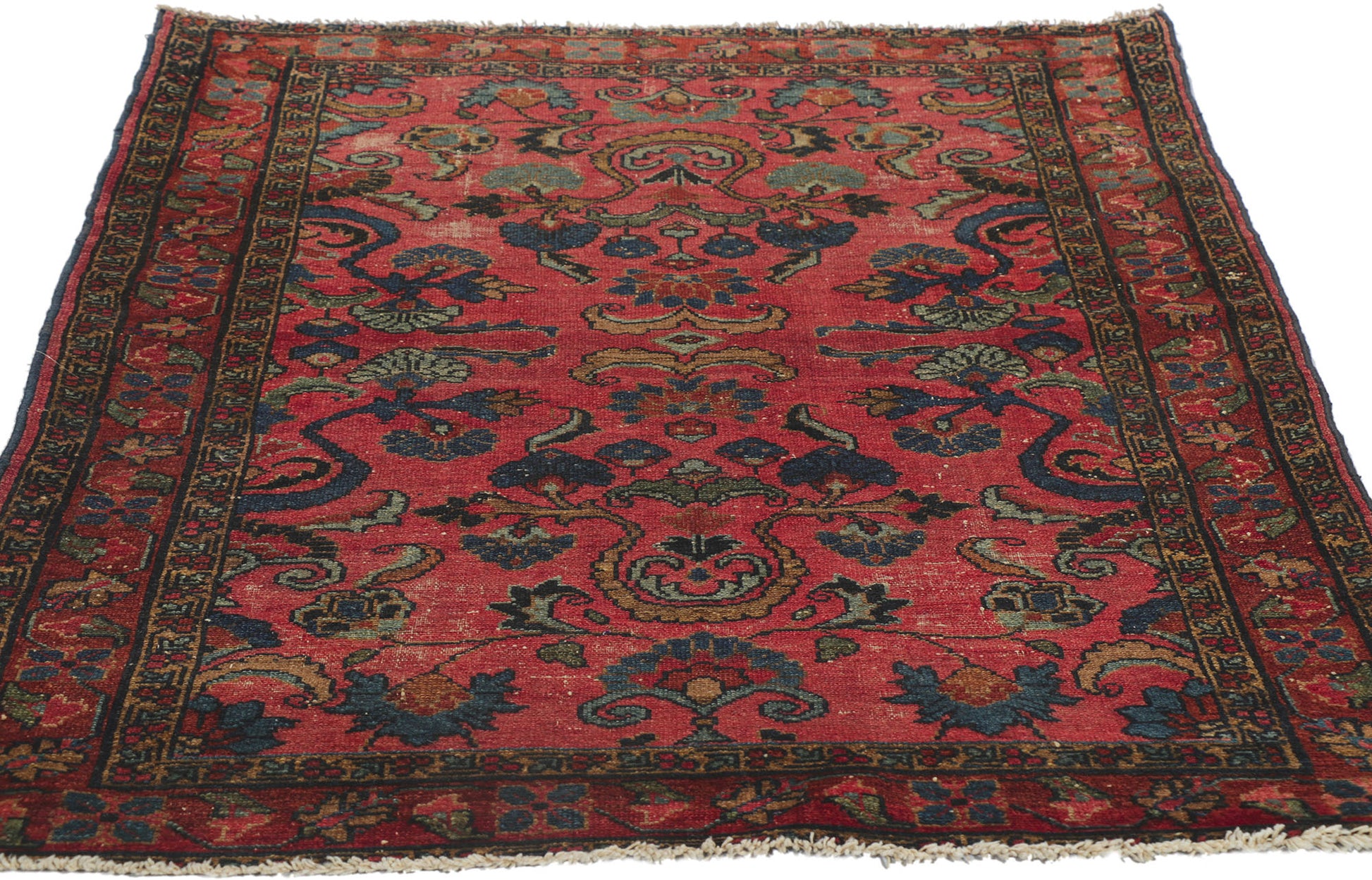 3 x 5 Antique-Worn Persian Lilihan Rug 78178