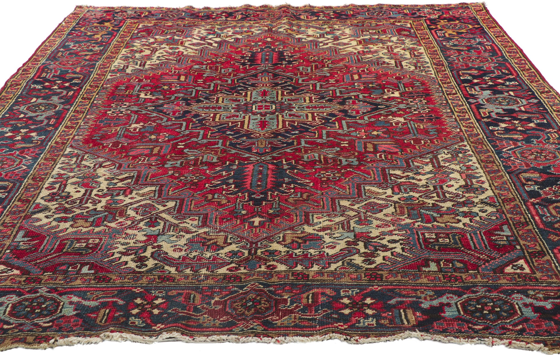 7 x 9 Vintage Persian Heriz Rug 78180