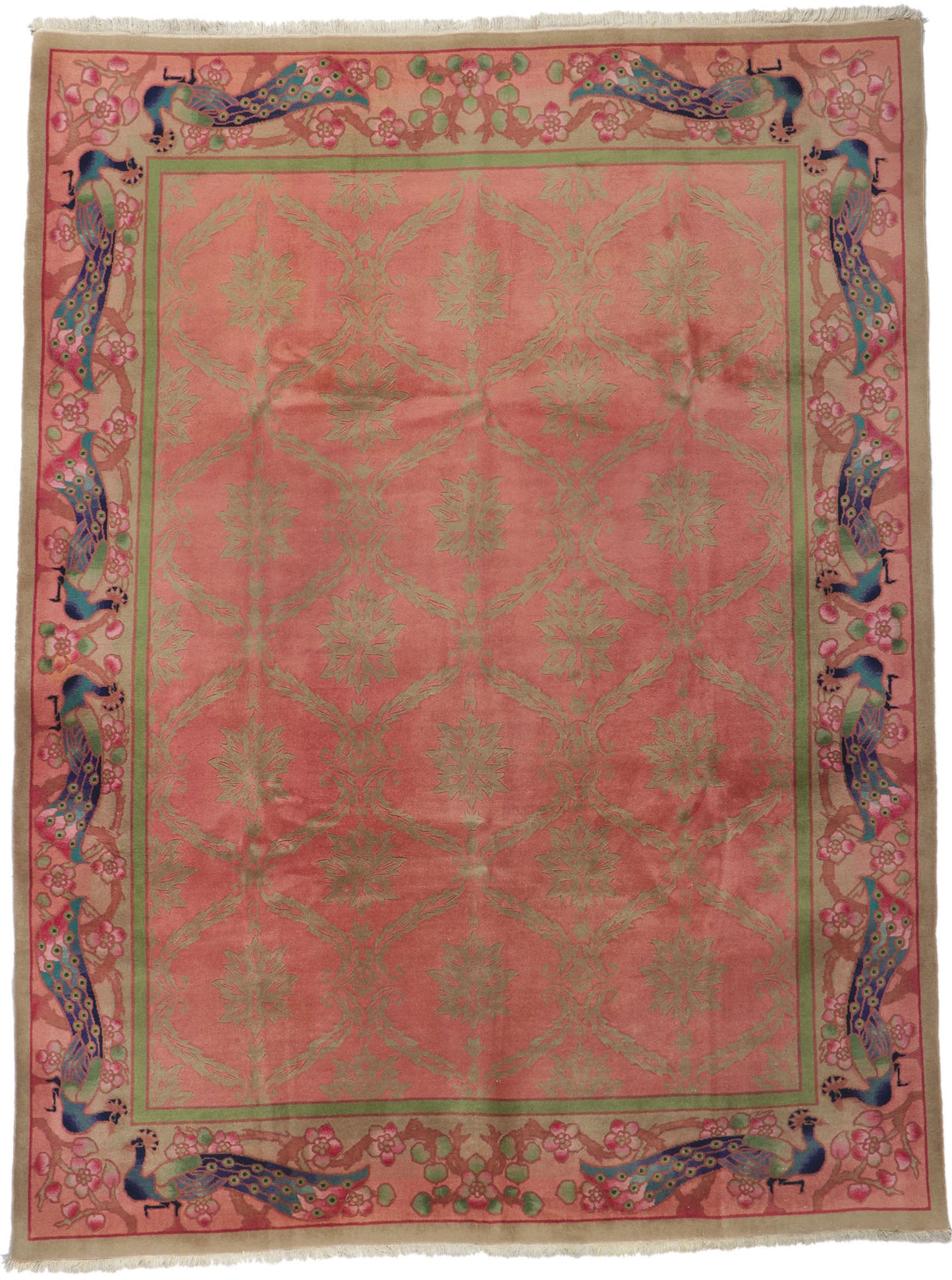 9 x 11 Antique Chinese Art Deco Rug 78183