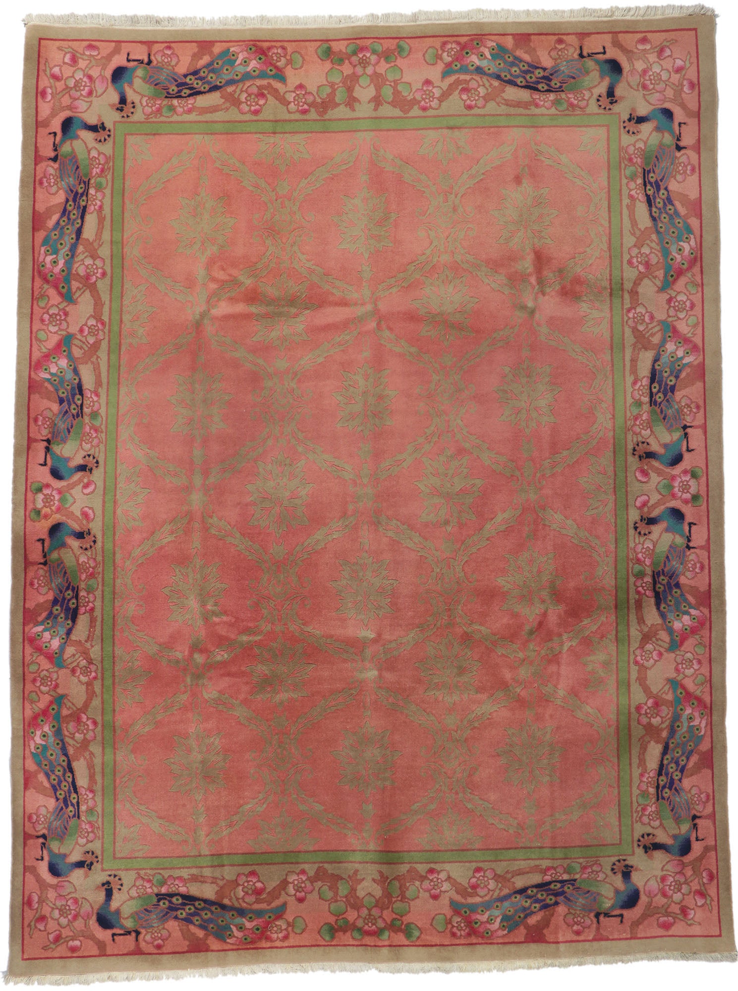 9 x 11 Antique Chinese Art Deco Rug 78183