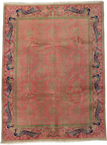 9 x 11 Antique Chinese Art Deco Rug 78183
