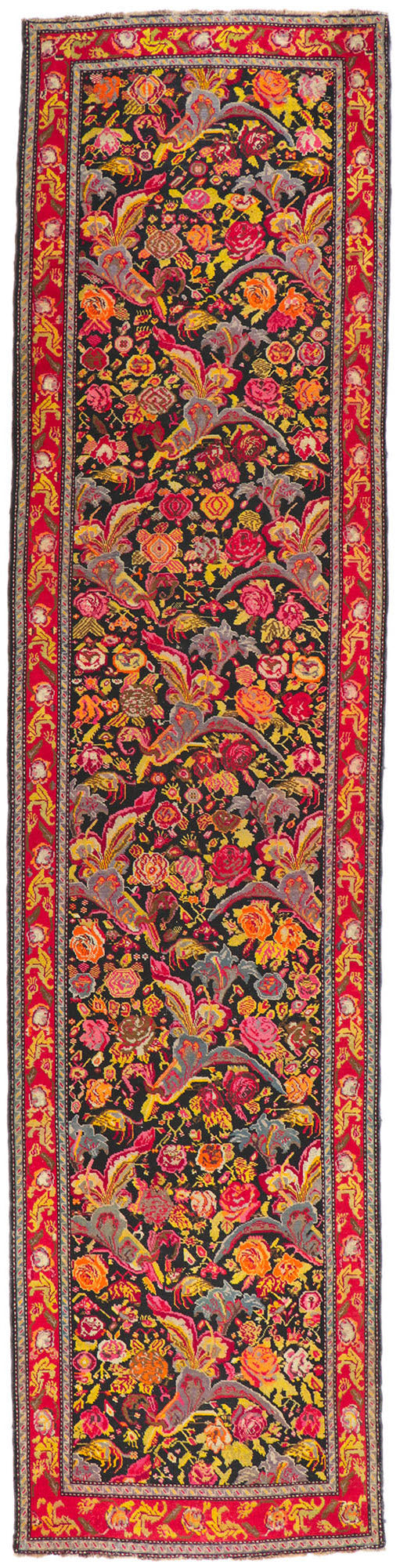 4 x 16 Antique Caucasian Karabagh Rug 78186