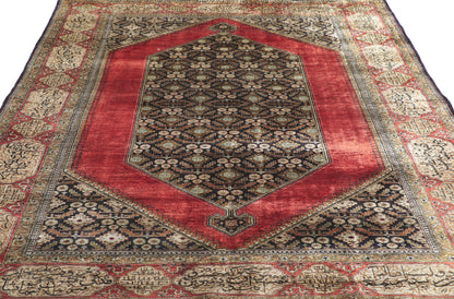 5 x 7 Vintage Persian Silk Qum Rug 78187