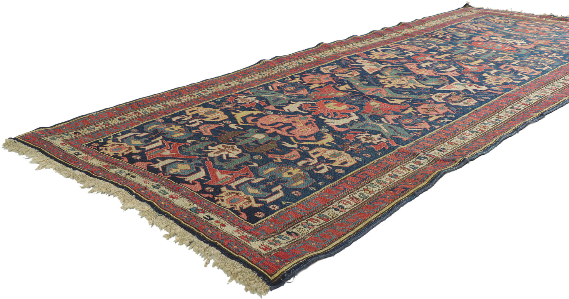 3 x 8 Antique Caucasian Soumak Rug 78189