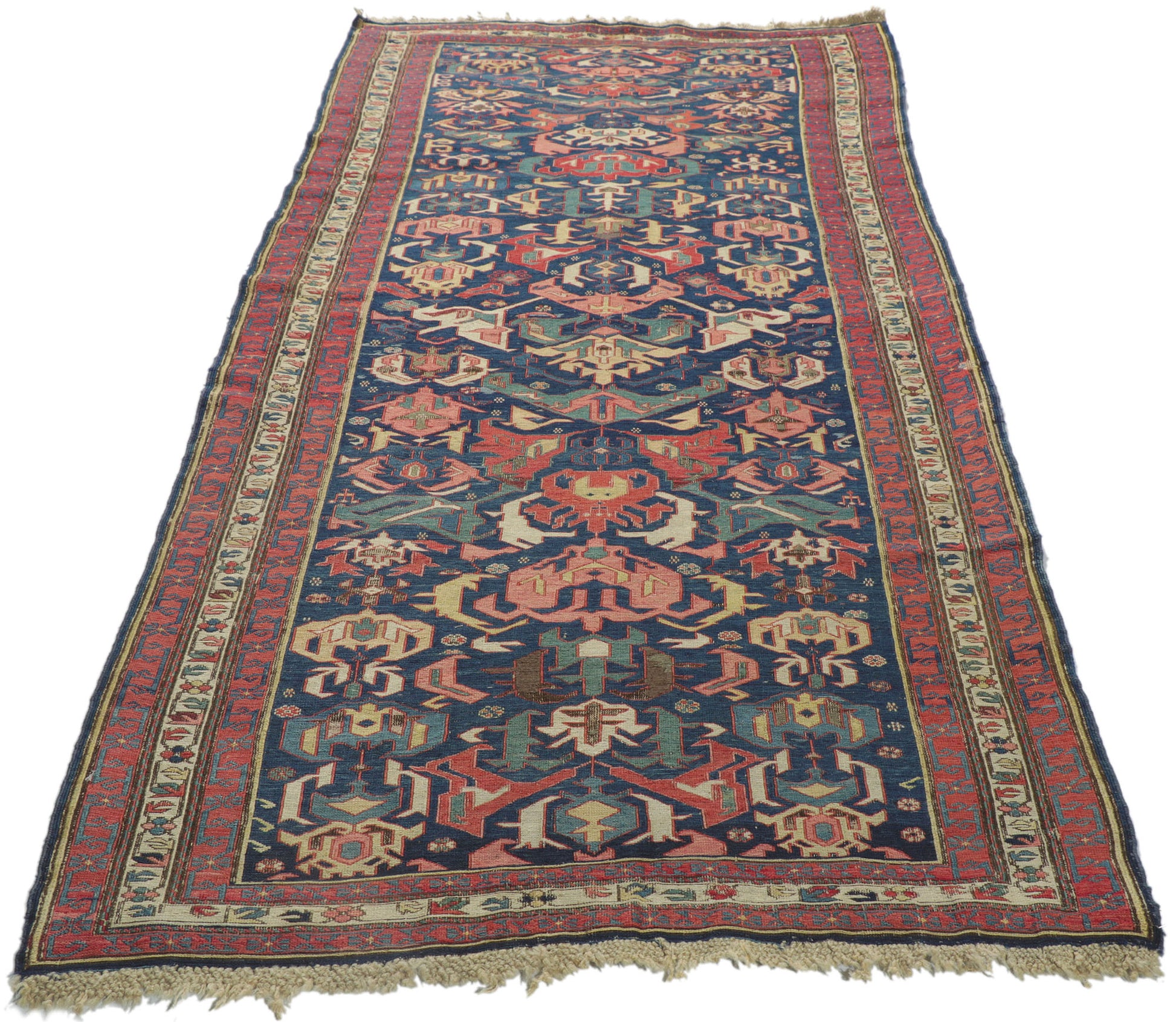3 x 8 Antique Caucasian Soumak Rug 78189