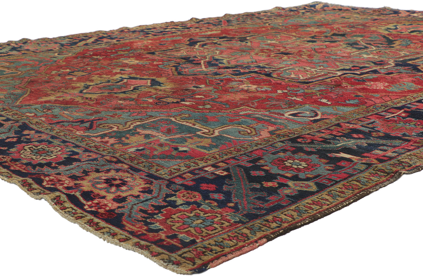 8 x 11 Antique Persian Heriz Rug 78191