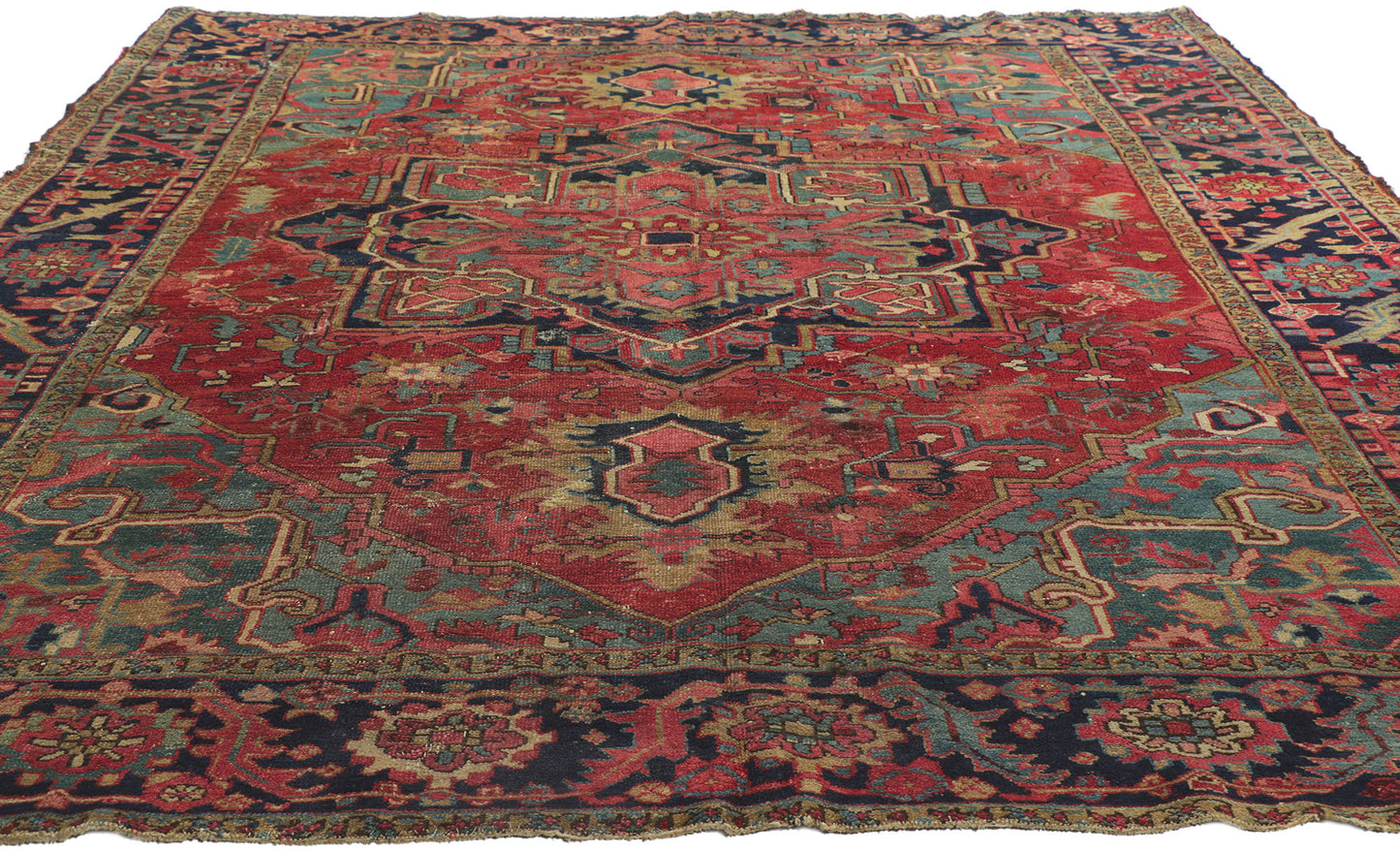 8 x 11 Antique Persian Heriz Rug 78191
