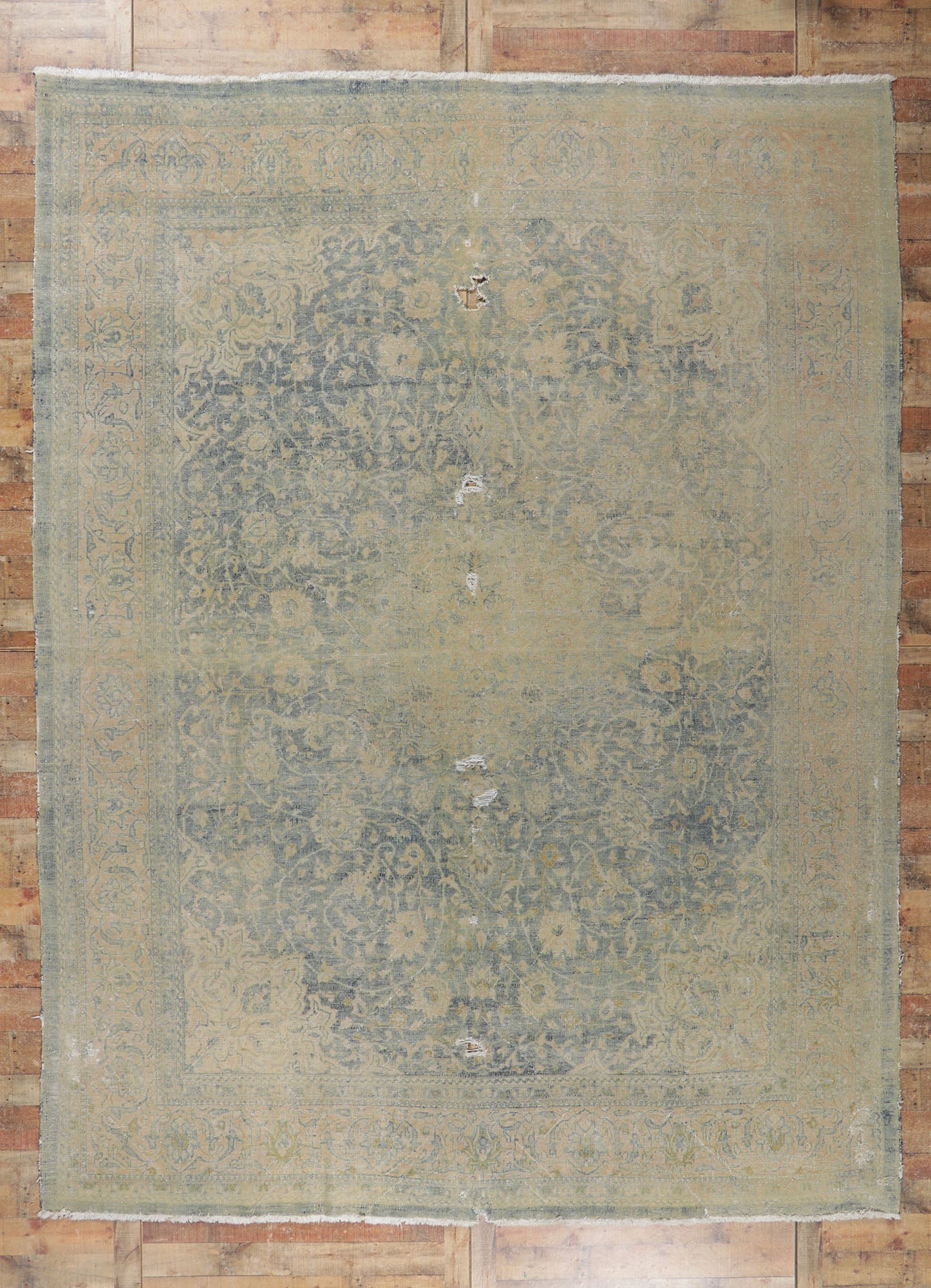 10 x 14 Antique Persian Tabriz Rug 78196