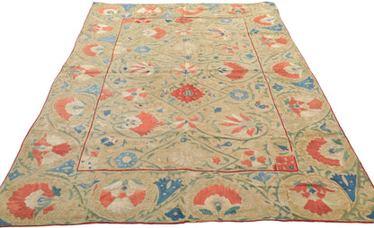 4 x 5 Antique Uzbek Suzani Tapestry 78198
