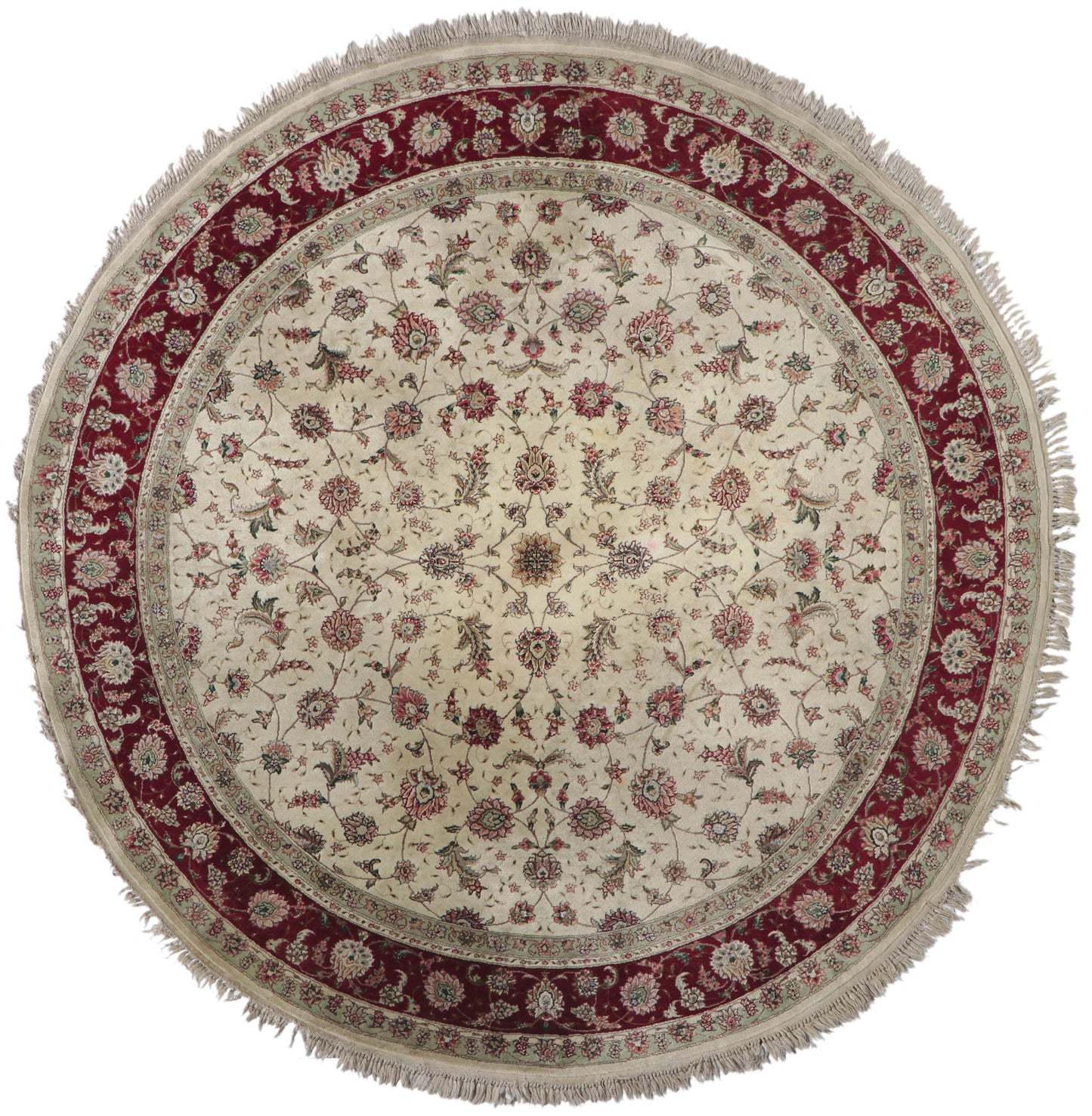8 x 8 Vintage Pakistani Tabriz Round Rug 78206
