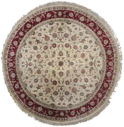 8 x 8 Vintage Pakistani Tabriz Round Rug 78206
