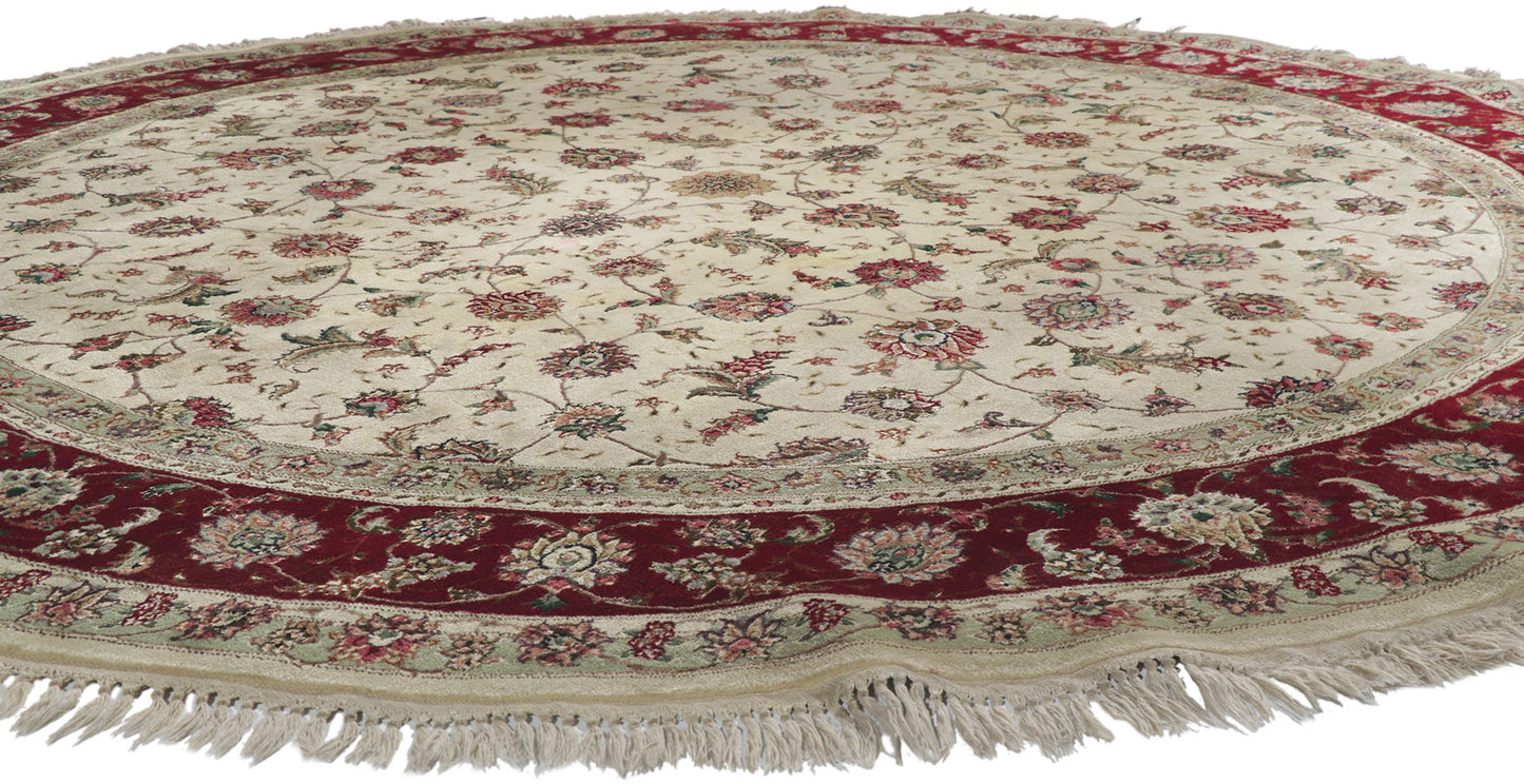 8 x 8 Vintage Pakistani Tabriz Round Rug 78206