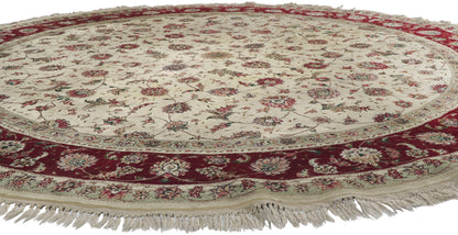8 x 8 Vintage Pakistani Tabriz Round Rug 78206