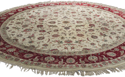 8 x 8 Vintage Pakistani Tabriz Round Rug 78206