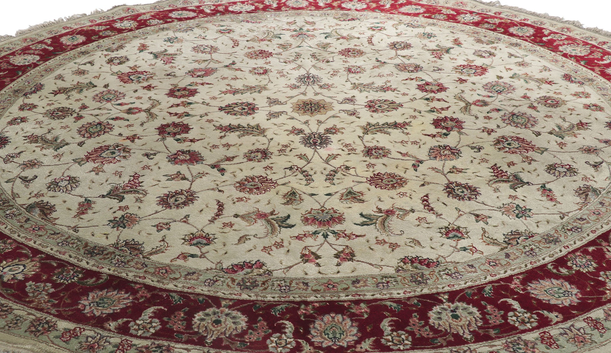 8 x 8 Vintage Pakistani Tabriz Round Rug 78206